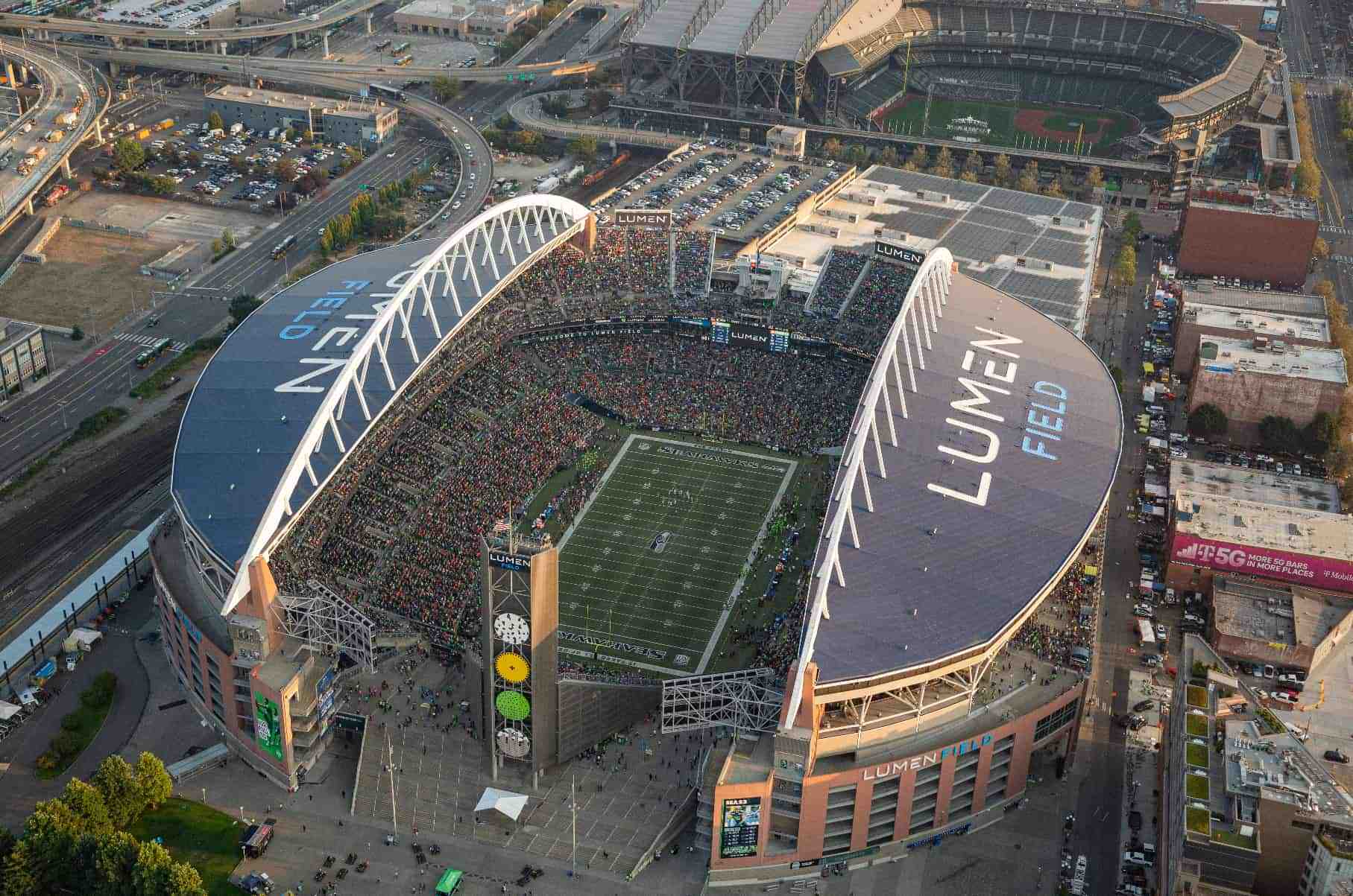 Aerial photograph of Lumen Field