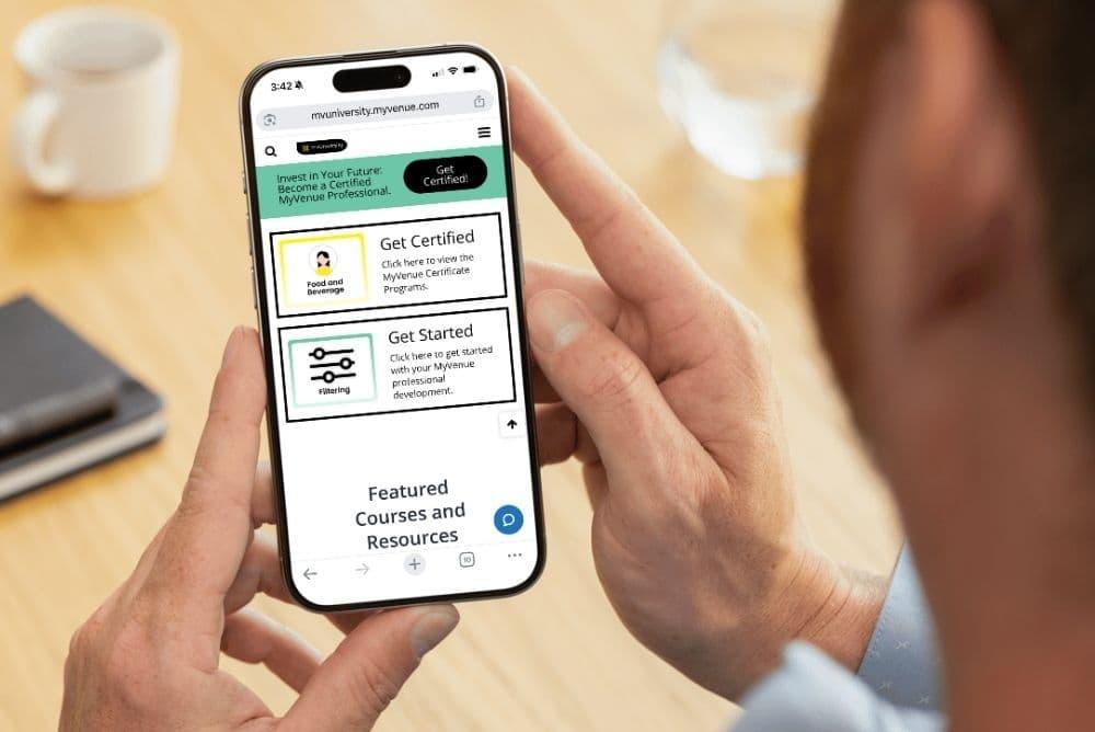 mvUniversity on a mobile phone